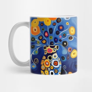 Cute Abstract Flowers in a Matching Vase Still Life Painting Mug